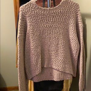 Fluffy blush pink Ruby Moon crew neck sweater